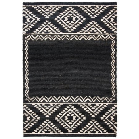 SAFAVIEH 5 x 8 ft. Natural Fiber Hand Woven Rectanglar Rug Black NF552Z-5